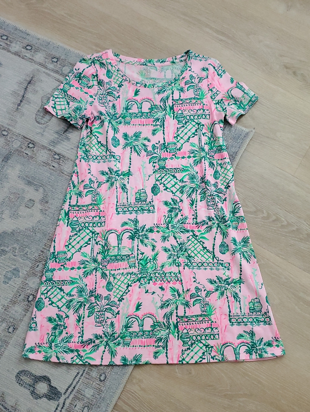 Lilly Pulitzer Cody T-Shirt Dress pink Mandevilla Baby Alway Worth It SzXS